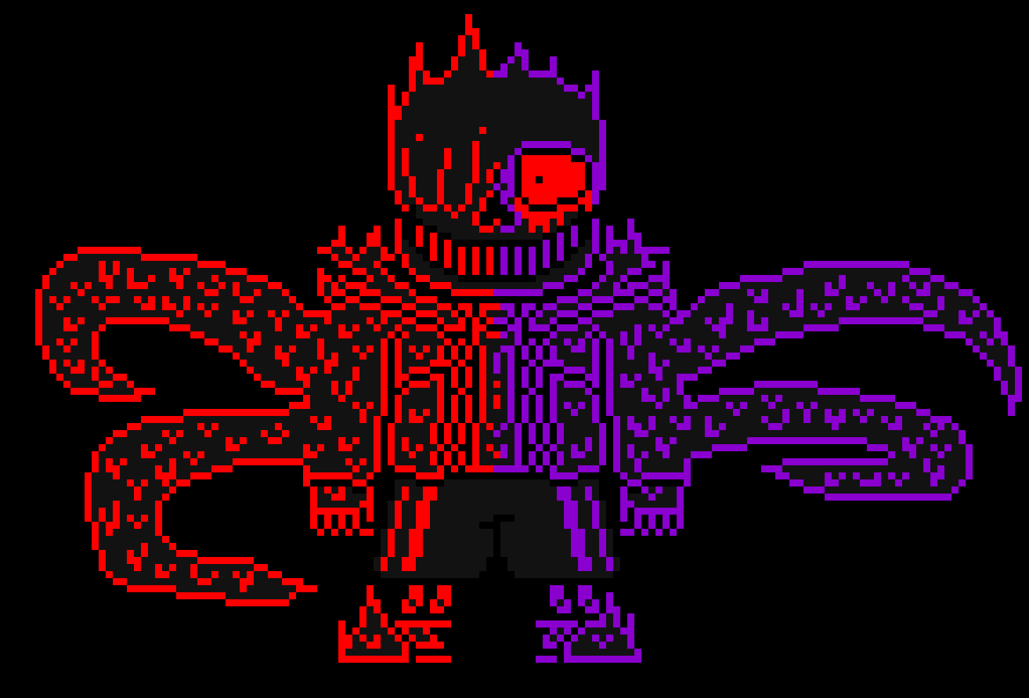 [e8cb42] *careless about it* TWO CAN PLAY AT THAT GAME *one of his tentacles grabs him by the neck, slowly tightening the grip*