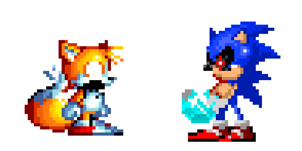 Sonic the hedgehog and Tails the 2 tailed fox