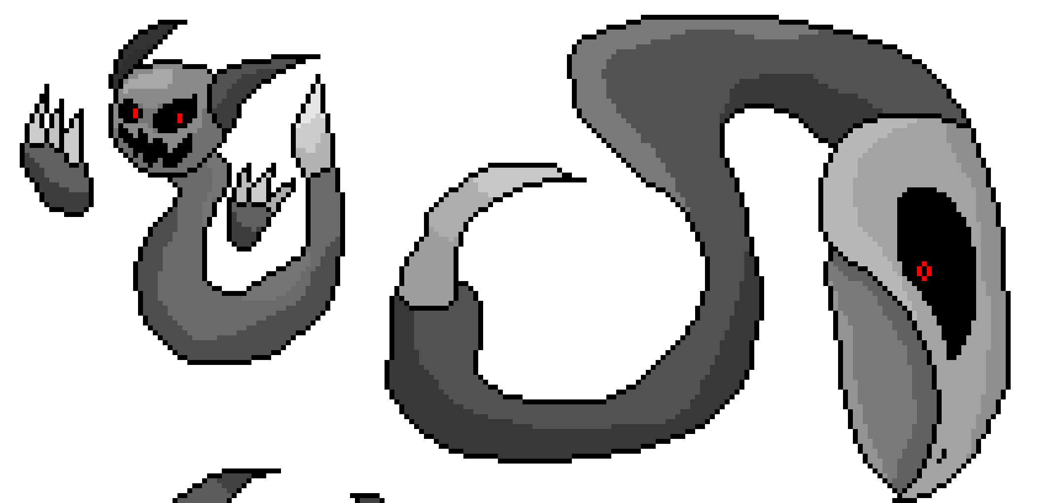 [a2471d] *Lament uses its tail to sweep everyone to the ground, while grief fires energy balls*