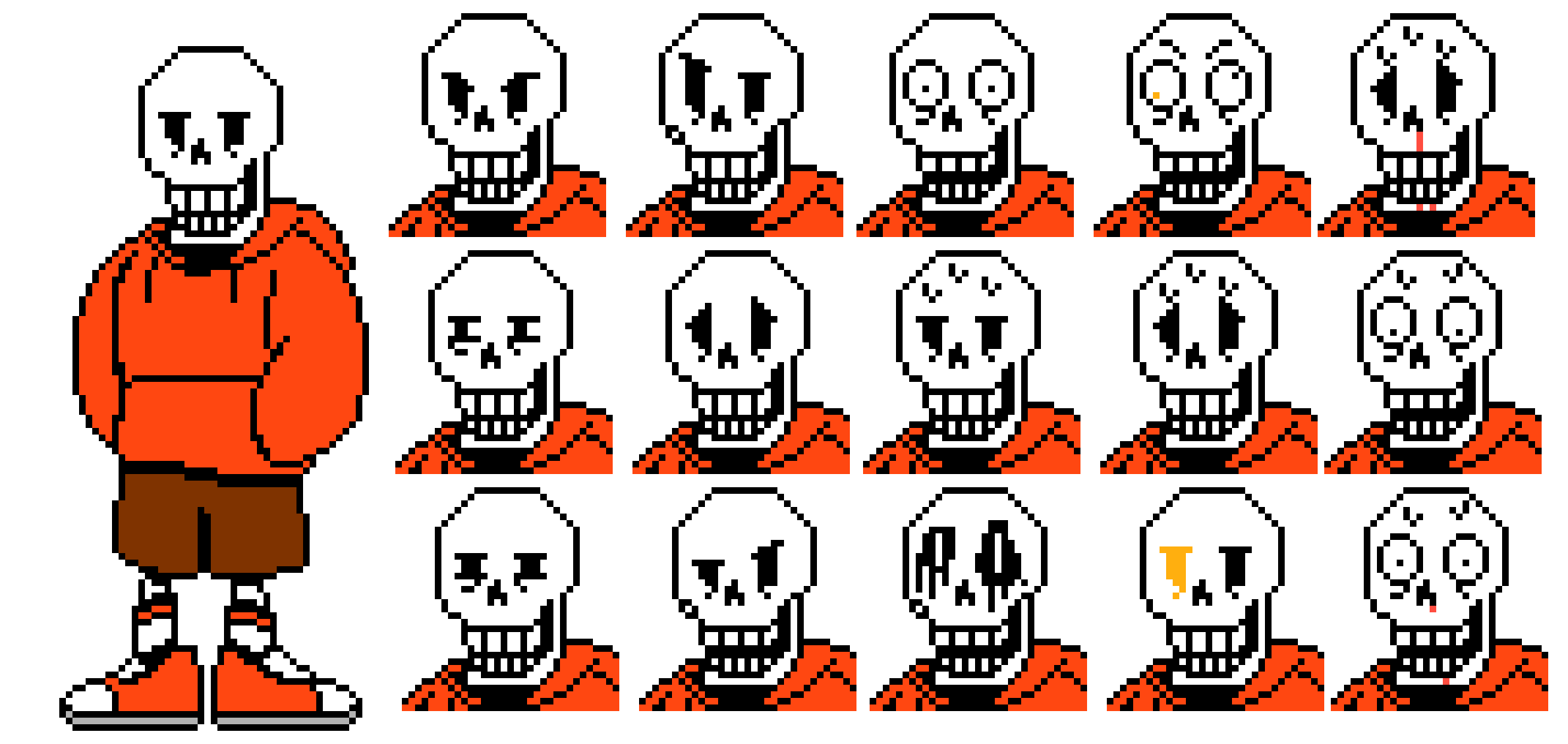 Underswap Papyrus Sprite sheet