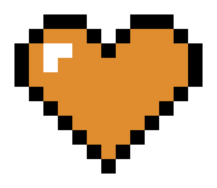 8-Bit Orange Heart 