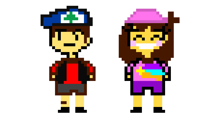 [9664c4] Dipper and Mabel (Gravity Falls) as Undertale Sprites
