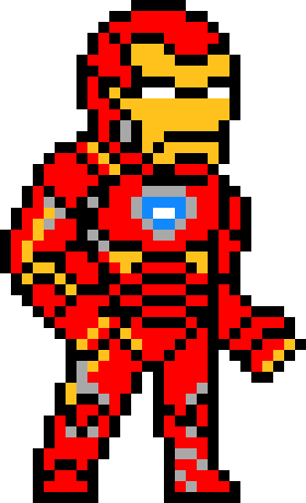 [9664c4] Iron Man Pixel Art