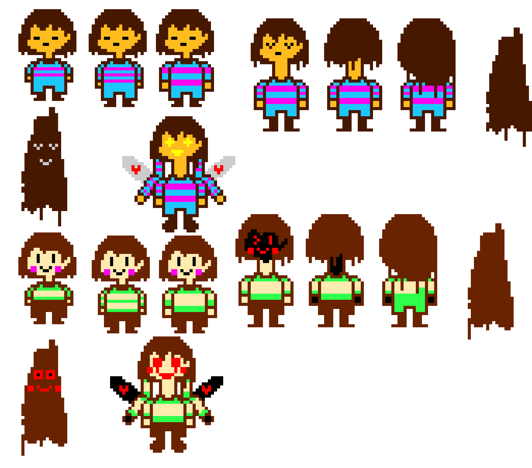Chara and Frisk Fan-made Tranformation (Undertale)