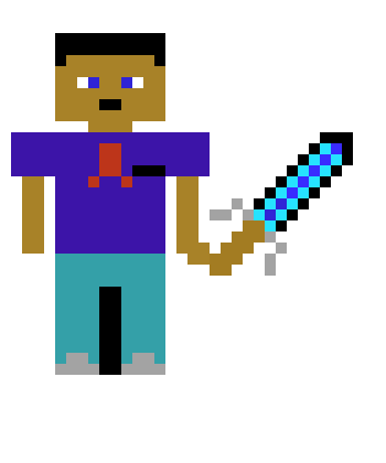 [9664c4] steve killing a creeper on his way to work