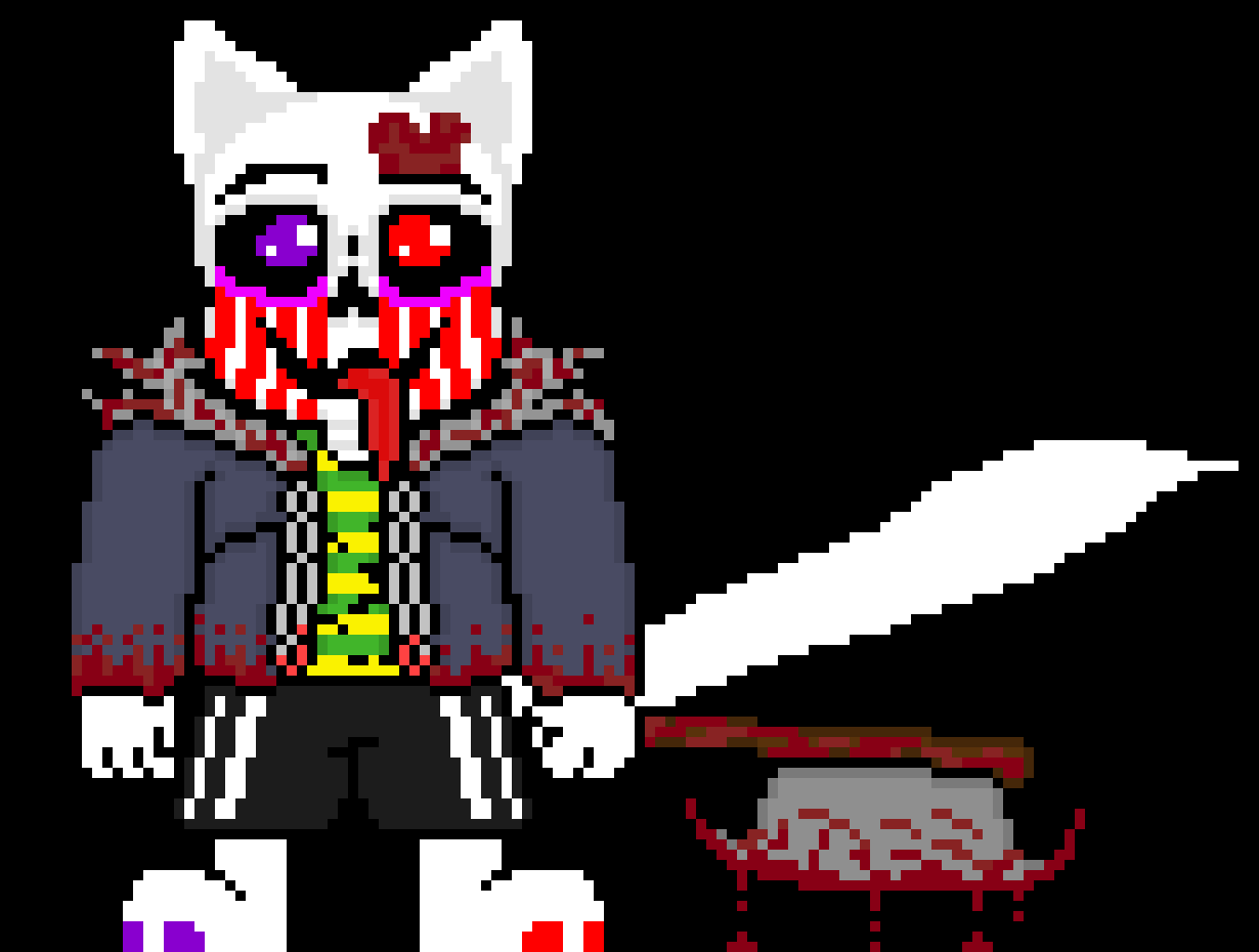 Terror: OwO Multi your naked UwU. Multi: Indeed daddy, im here to suck your juicy, slimy, cum filled, large, furry cock off. Terror: UwU yes suck me multi