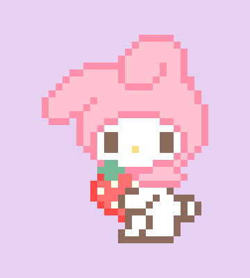 [cd5218] My Melody Holding a strawberry Pixel art