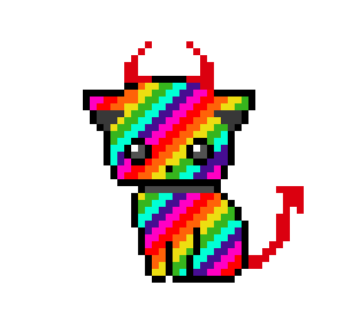 [9664c4] evil rainbow kitten 