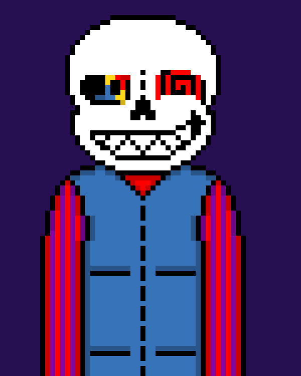 [71fafd] *snaps and Caftar is in the arena on one side. Psycho makes an announcement and waves his hand to the other side of the arena, where another Sans is at*
