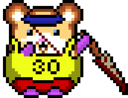 [afc9d9] Hamster Yellow with Knife