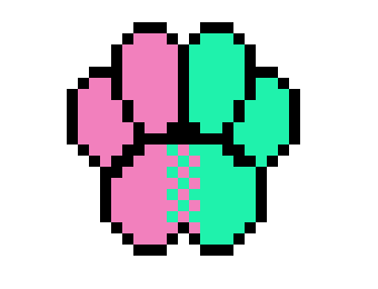 [9664c4] mint and pink paw 
