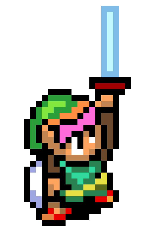 Pixelated Link sprites