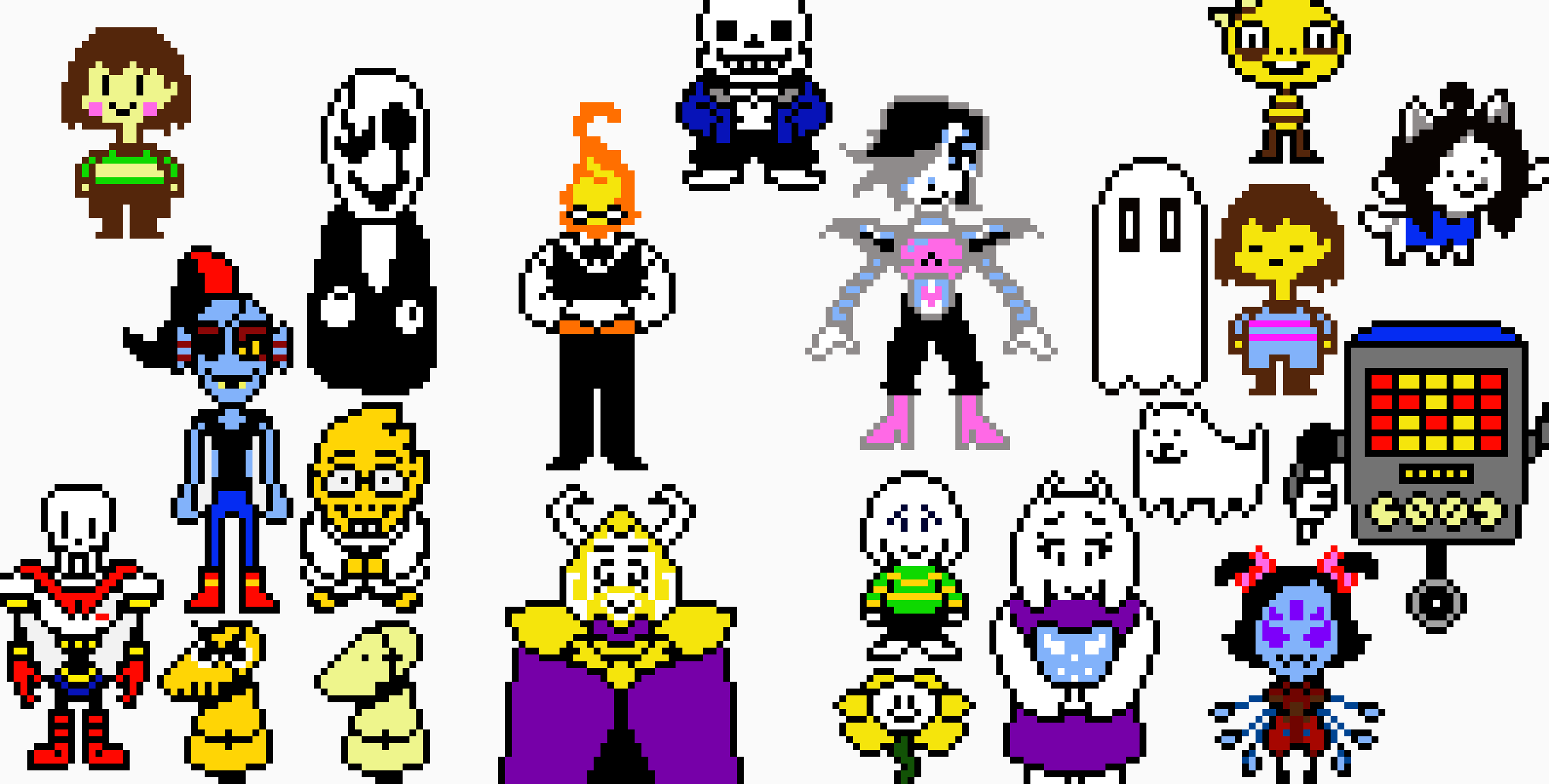 all the undertale characters(isaac)