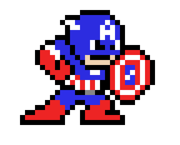 [9664c4] captain america pixel art
