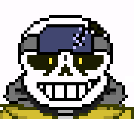 [0b51d0] Skeld and his Gaster Blaster over Skid and Pump. [Skeld]