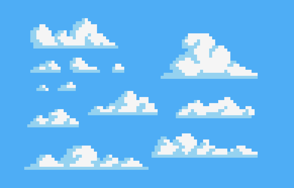 [8732fa] Clouds pixel art