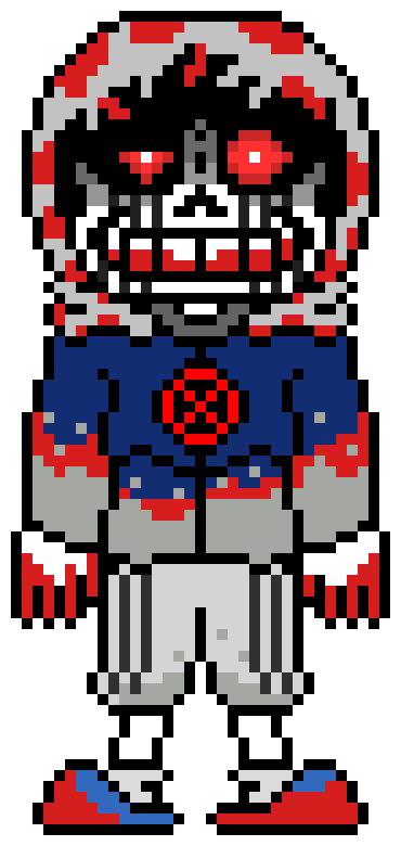 [d6b045] M.T Sans: Hey Kid I don't want to kill ya *Is being beat up by AxeShift Chara*