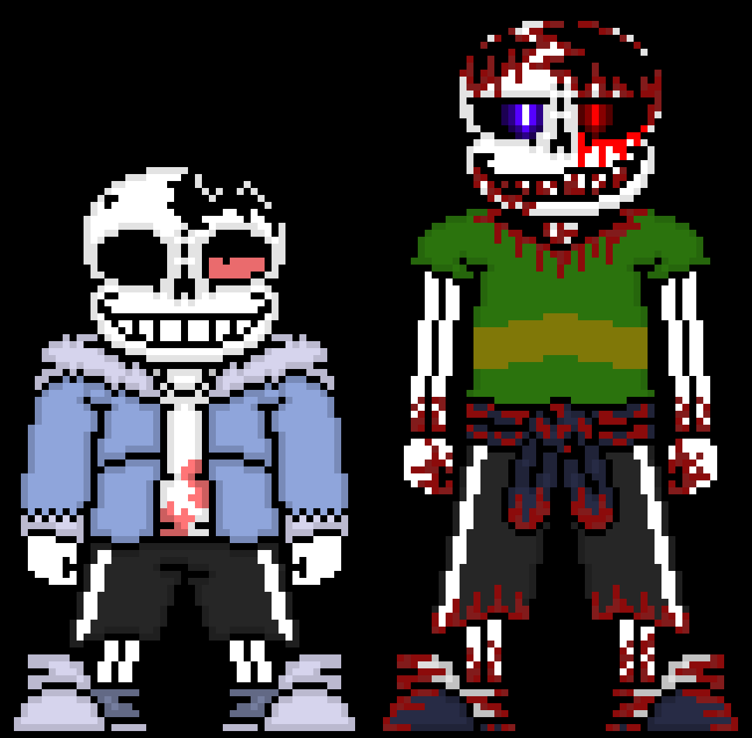 [888202] Horror: hasnt eaten in 7 years, betrayed by 2 of his closest friends, tends to angerly argue with papyrus often, deep self hatred for his actions     Terror: determination made my limbs longer