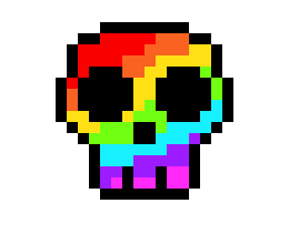 [37f10e] rainbow skull