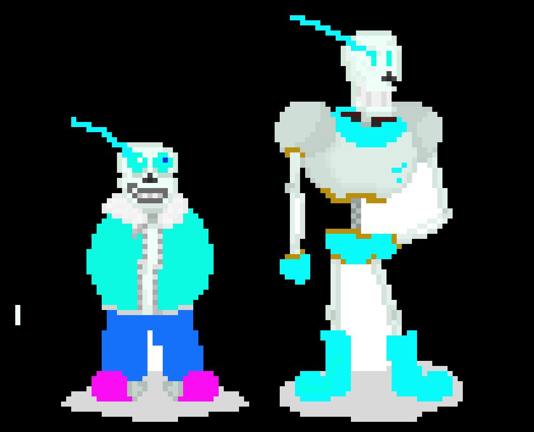 [9664c4] v2 blue flame sans and papyrus flametale