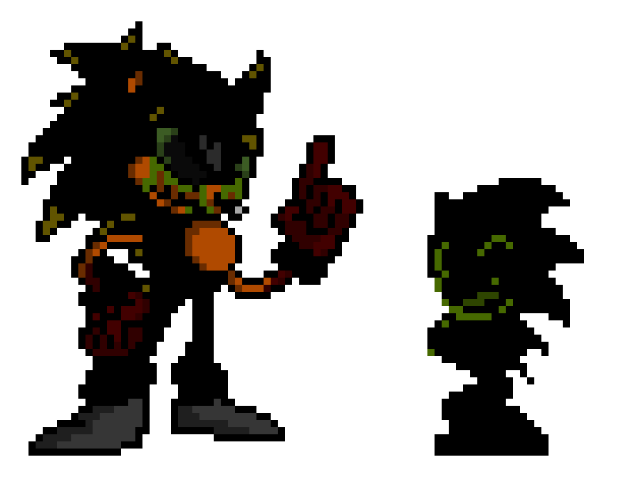 [494b86] FNF OC - Bludklaww.K the Bloodhedgehog Demon Idle Sprite (Plus his Faker Form - It's Hiding in the Shadows)