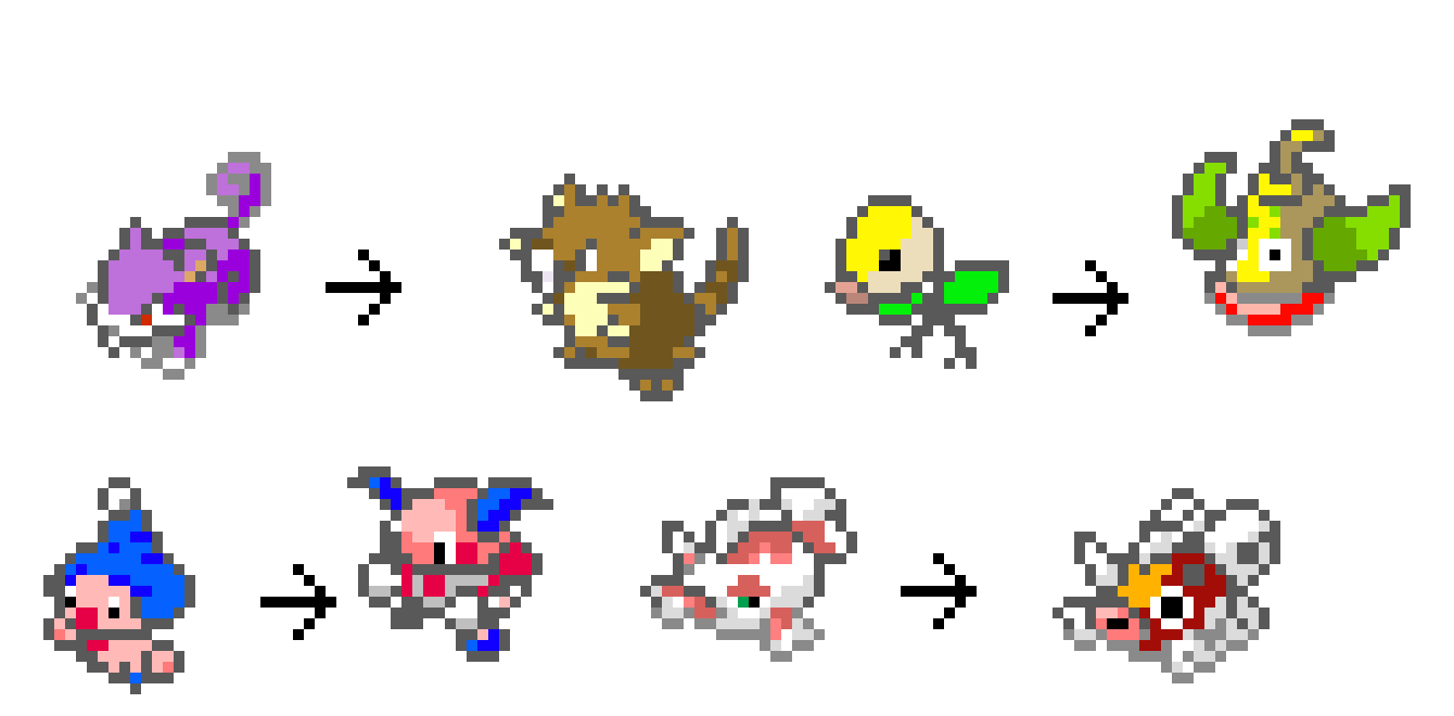 [9664c4] Pixel Pokemon Evolutions