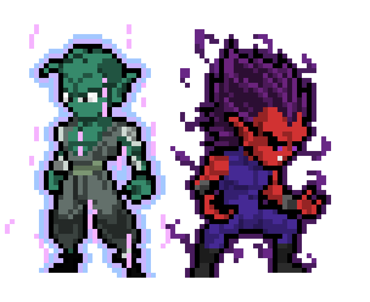 [6c26bc] Kamui the Namekian (UI Form) and Bardu the Saiyan (Ultra Ego Form) - DBZ OC's
