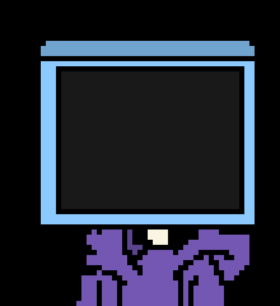 ...excuse me?No tv?*Points at his head*