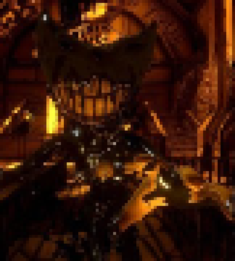 [827693] *the lights go out where Terror and Madness are. When they come back on Ink Bendy is there.* Madness POV:
