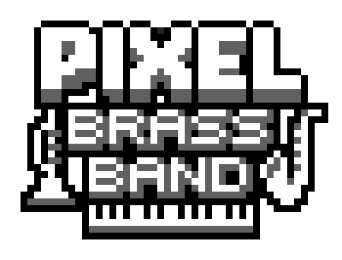 [5b438c] Pixel Brass Band Logo 2 BGW