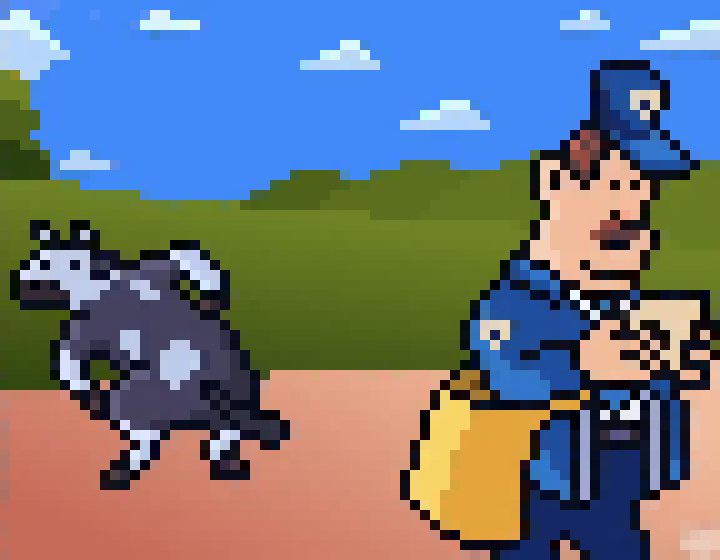 [990543] mmm pixel cow (CREDIT IN DESC)