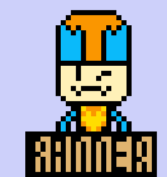 [05b0c1] *He is sitting in a wooden bar like thing labeled "Banners"*