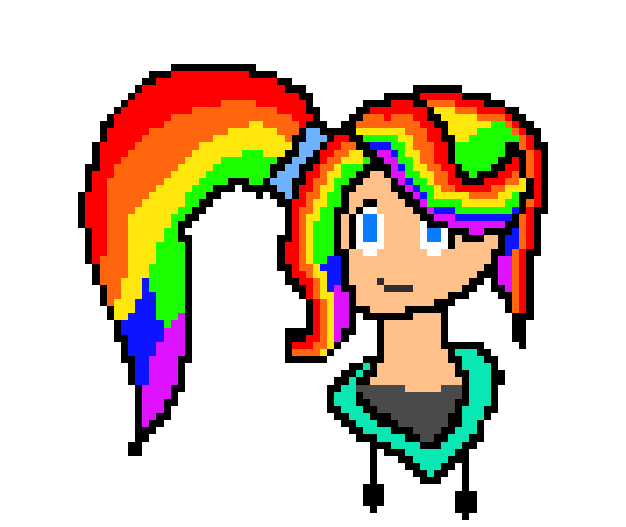 [9664c4] rainbow hair girl