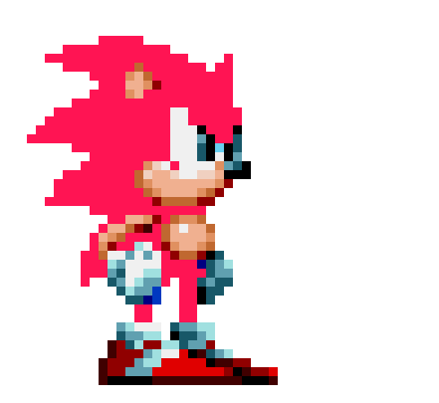 [02487f] -Red Hot Sonic Mania- Red Hot Sonic The Hedgehog (Sprite)-By Sonic Delta(Red Hot Sonic 2)