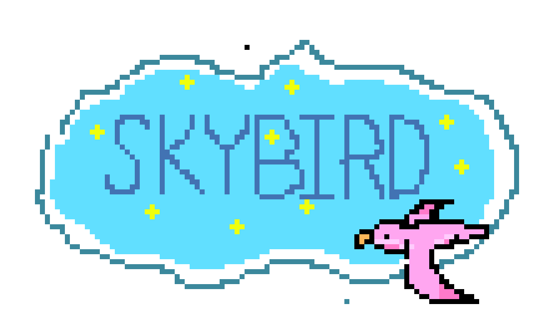 [186444] Sky bird title screen pixel art