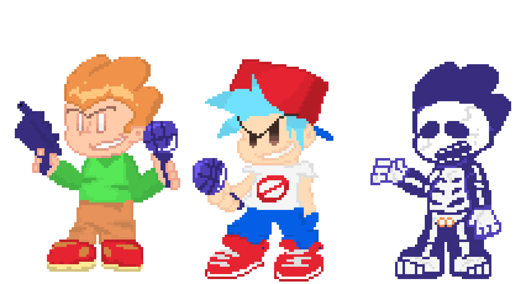 Thanks, Made the pico Sprite with no references, But Different with the BF, I kept forgetting what he looked like. -jase