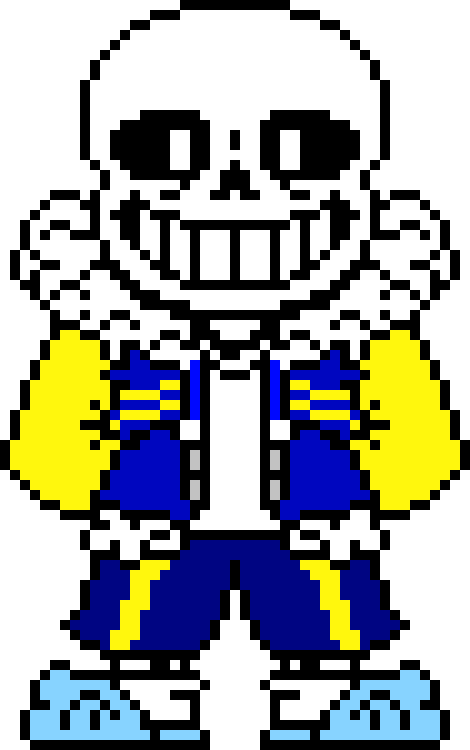 [8597b0] and heres outer sans, literally every single au probally that is popular has something changed with the jacket, sometimes. n o t a l o t .