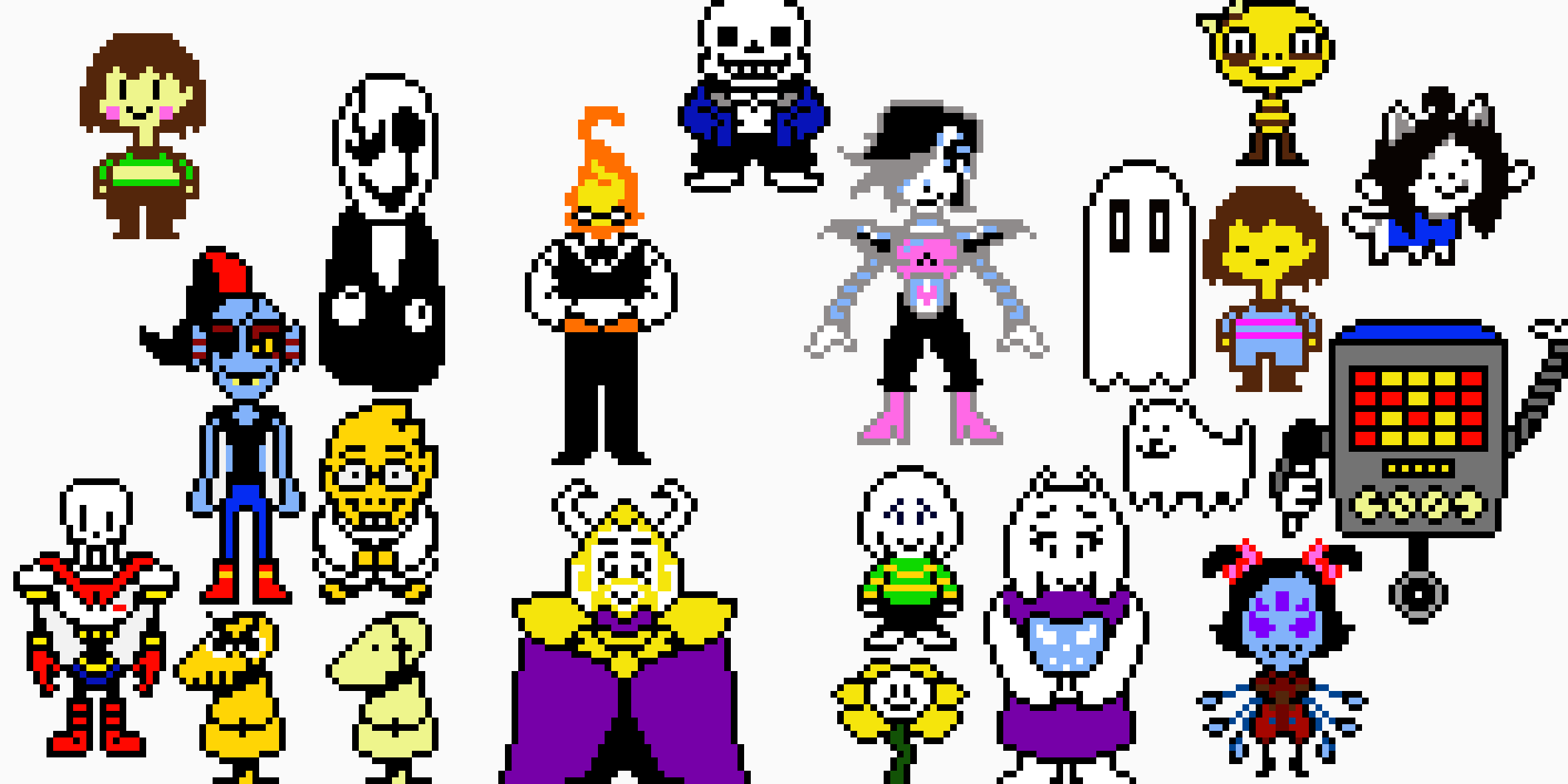 all the undertale characters(isaac)