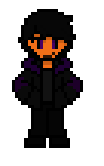 [5b29e4] Dispatch - Grimm (controls purple lightning and matte black hellfire; has a machete that he can turn into a scythe at will)