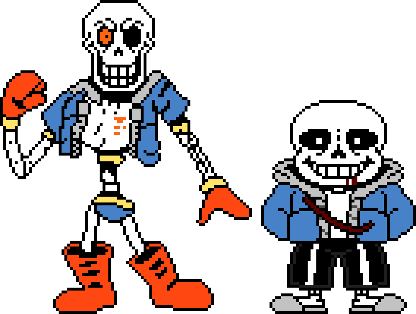 Disbelief Papyrus Phase 3 Battle Sprite. (With Sans)