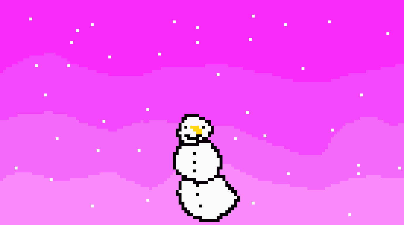 [c9c275] The snow man in the pink north pole