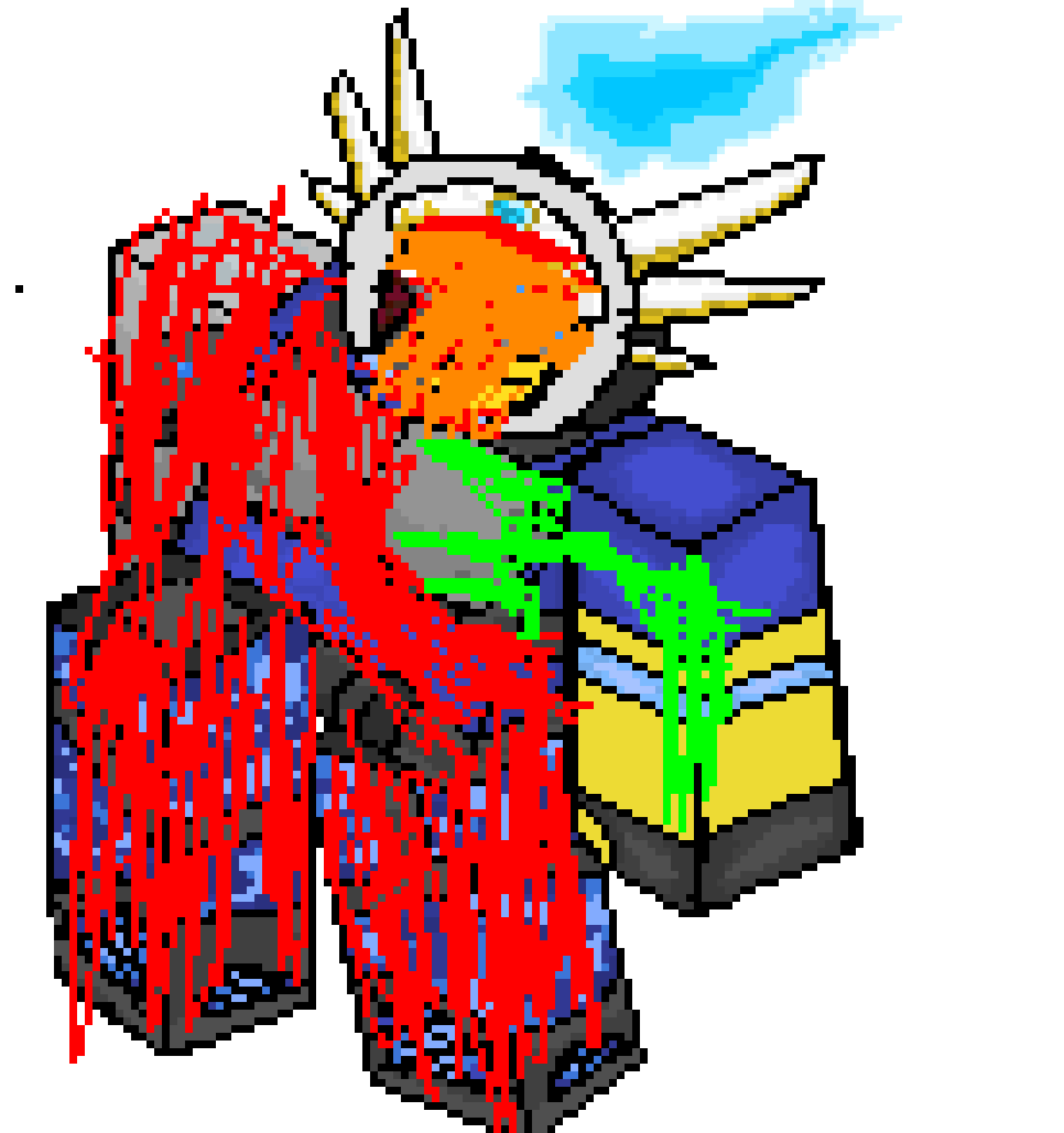 [eccef3] The green would be the metal inside the body (like bones)