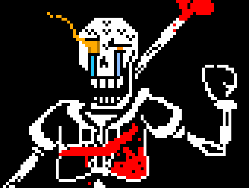 Disbelief Papyrus: [summons sharp bones behing shard sans and blue souls him into them]