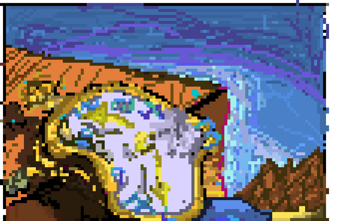 [137189] melting watch pixel art