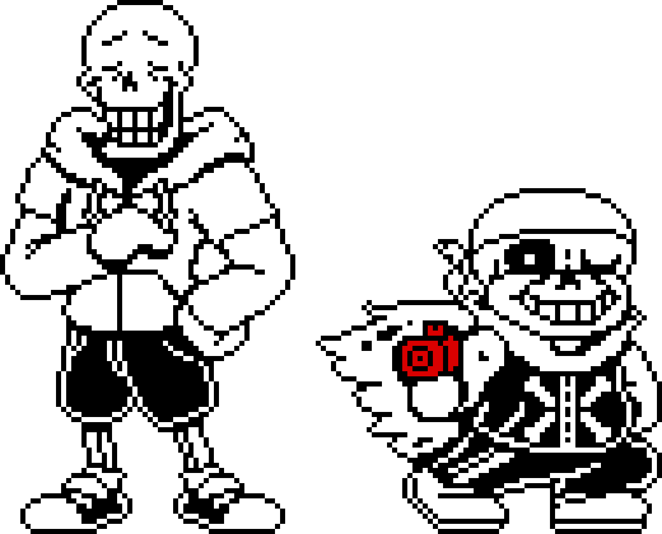 TS! Underswap Sans and Papyrus Official Battle Sprite.