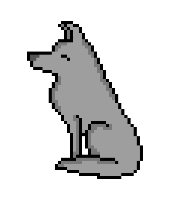 [9664c4] pixel art wolf SHADED!