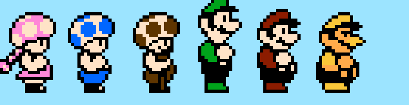 [5b1fde] Super Mario Bros. 3 sprites of toad, mario and more.