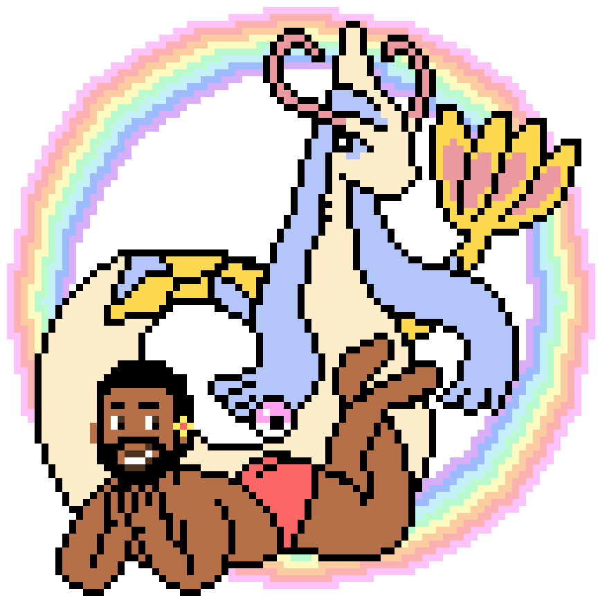 [e9e671] Kevan & Milotic ( SHiny Rainbow no Hearts flower)
