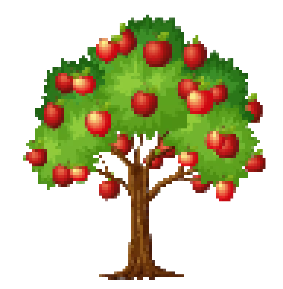 [69b49e] Pixel Tree For Game