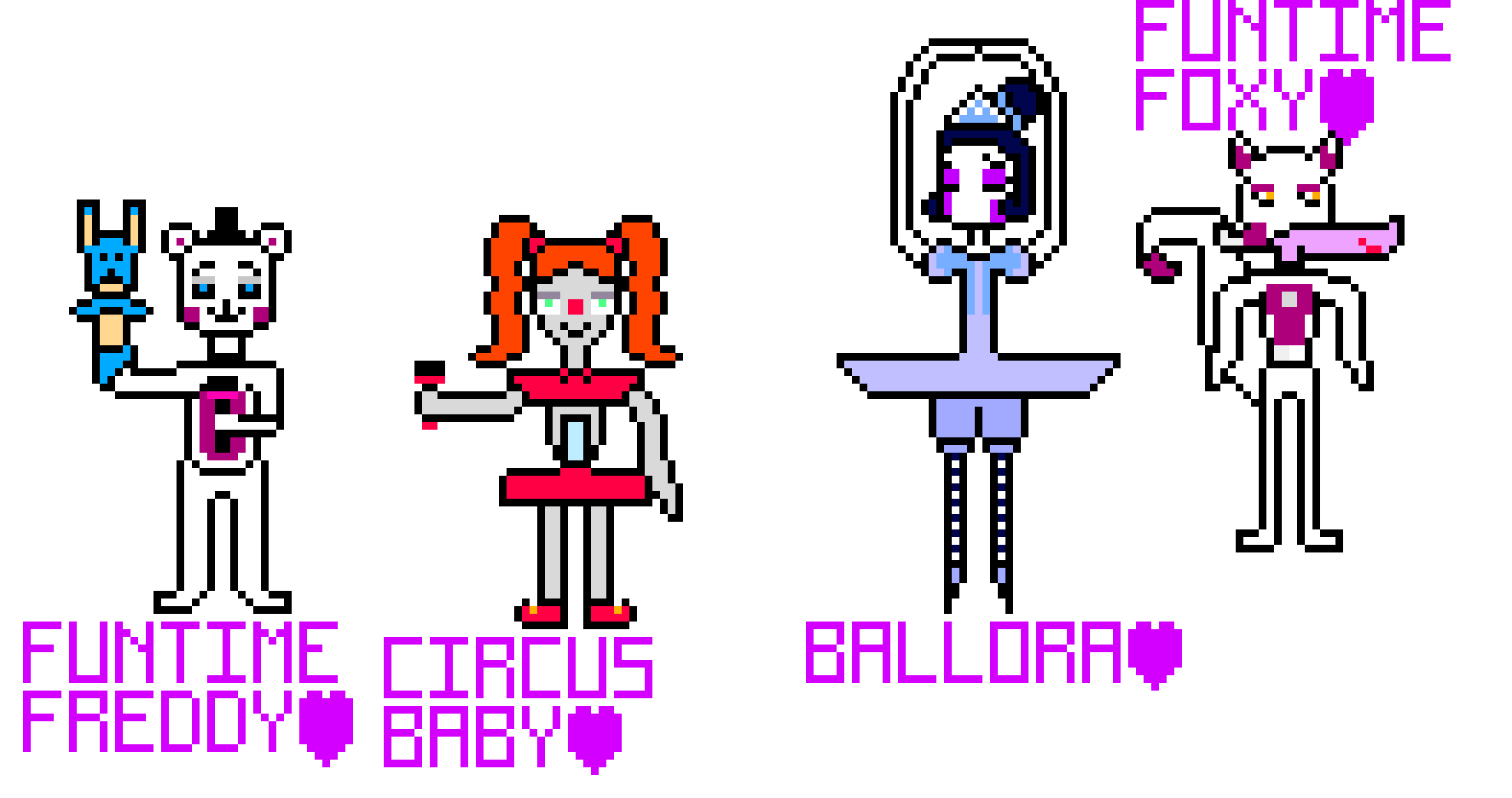 [9664c4] My Collection of Five Nights at Freddy's: Sister Location Pixel Art! :D